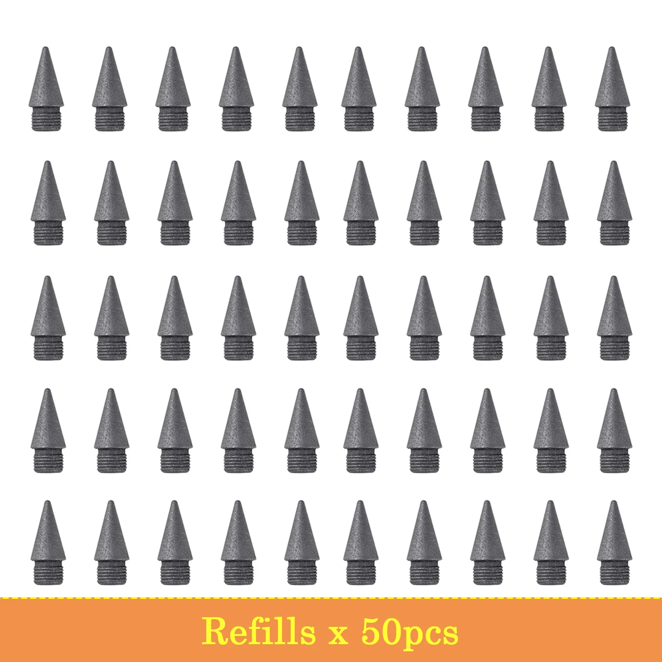 

50Pcs Everlasting Pencil Replaceable Refill Infinite Pencil Replaceable Graphite Nib Metal Inkless Writing Pens Nib