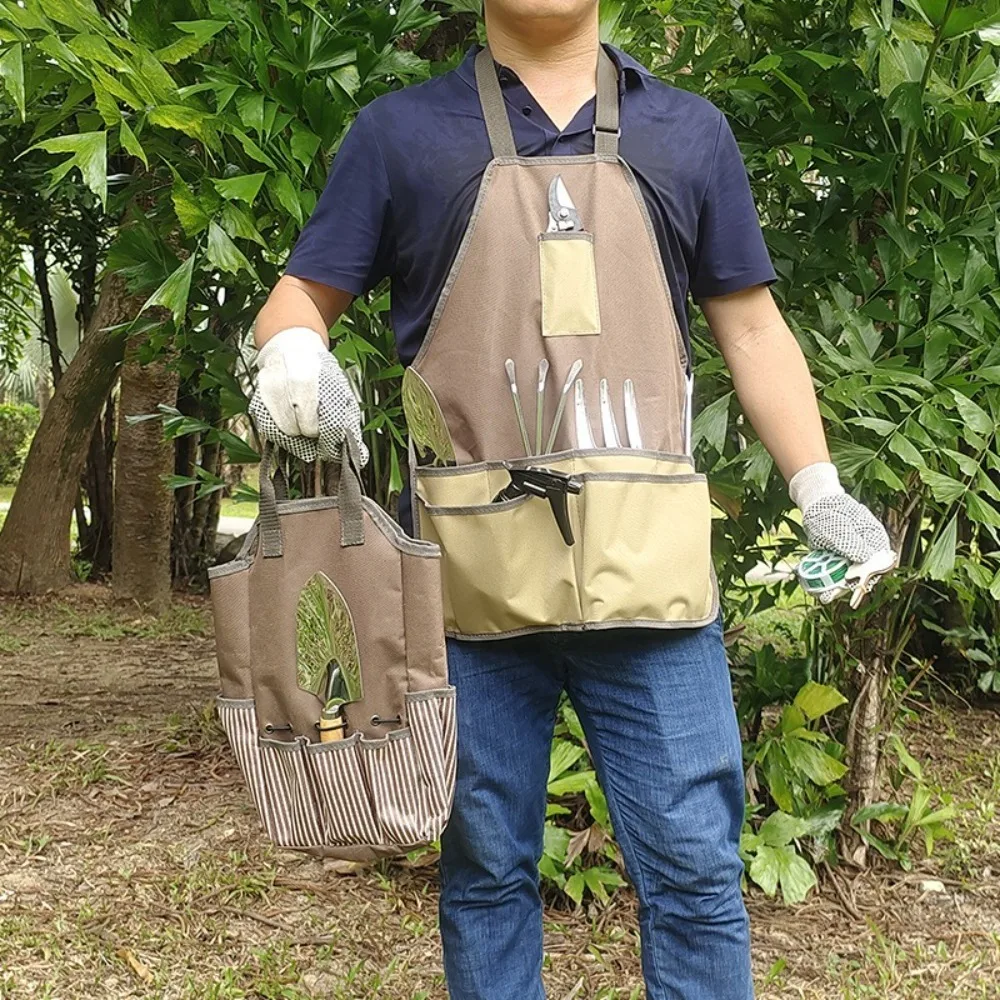 Kits de herramientas de jardín estables, organizador de tela Oxford, bolsa de almacenamiento de jardinería resistente, delantal de herramientas de mar multifuncional de gran capacidad