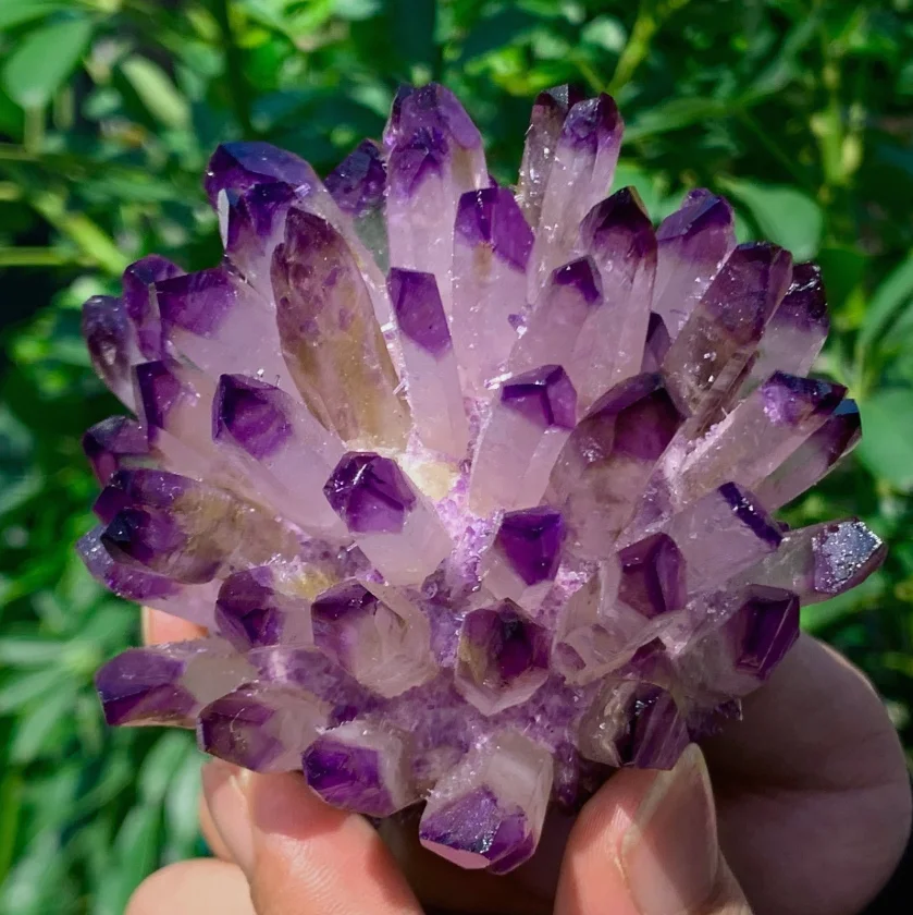 New Find purple PhantomQuartz Crystal Cluster MineralSpecimen