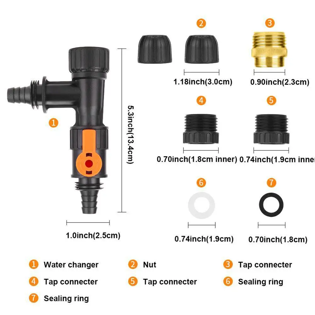 Plastic Aquarium Water Changer 3-Way Faucet Type Water Change Fish Tank Cleaning Tool Garden Splitter Watering Connector