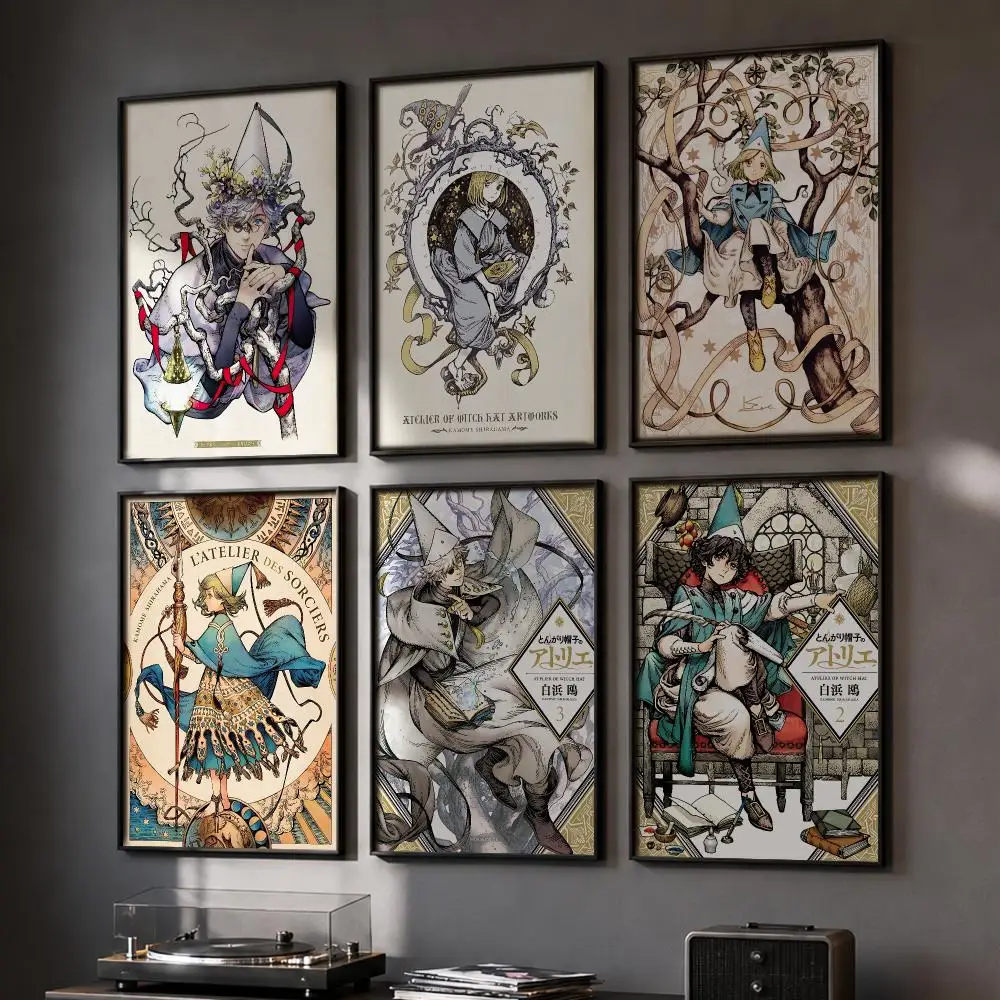 W-Witch Hat Atelier Anime Poster HD Wandaufkleber für Zuhause, Flur, Wohnzimmer, Schlafzimmer, Bar, Büro, Dekor, Kunstdrucke