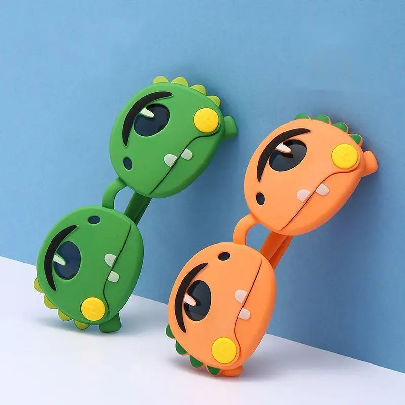 1Pcs Small Dinosaur Baby Toy Glasses New Children's Cartoon Polarised Sunglasses Boys  Silicone Sunscreen Sunglasses Cute Shape