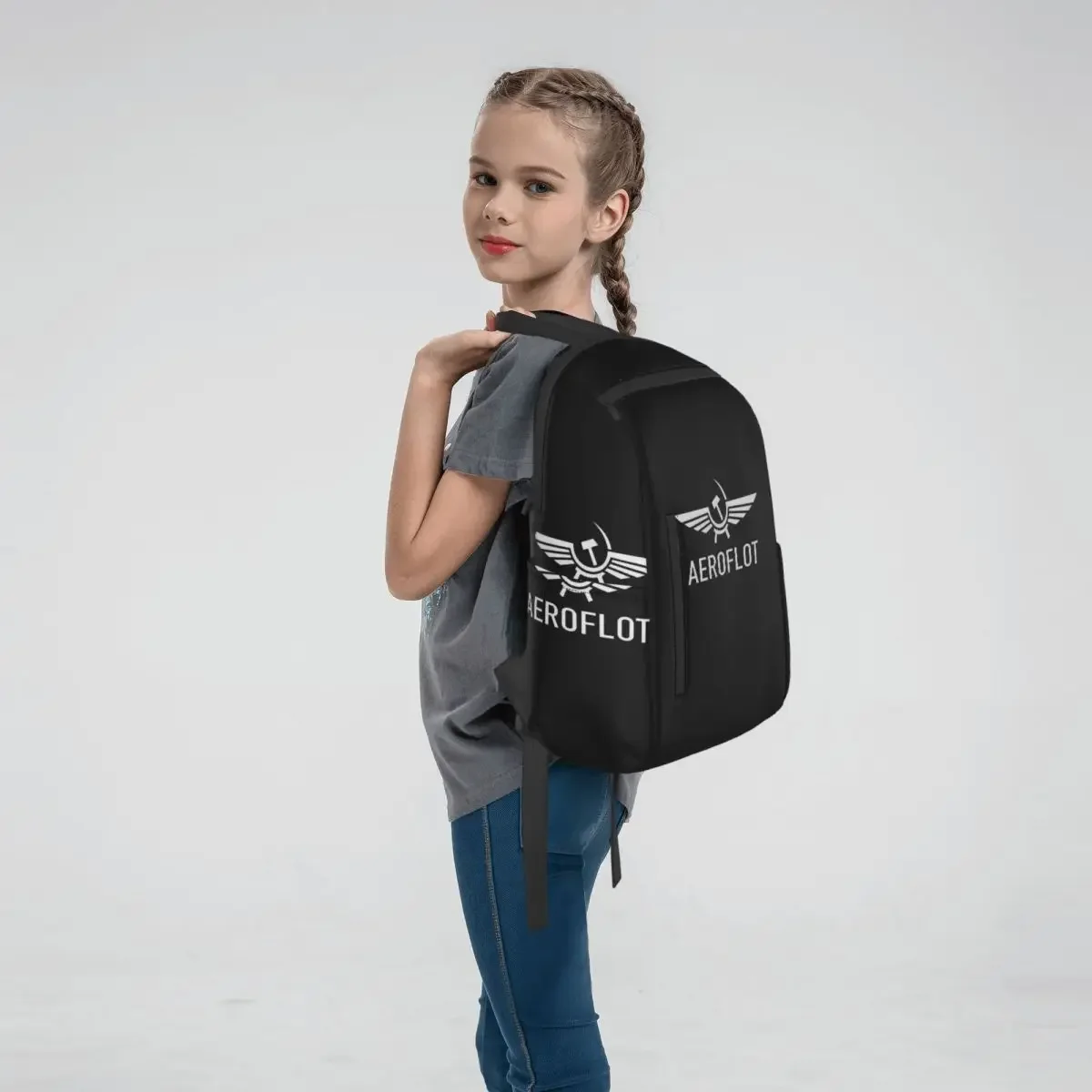 Aeroflot Aviation Russe Pilote Aerospace Aviateur Backpack Daypack Children BookBag School Bag Shoulder Bags for Men Women