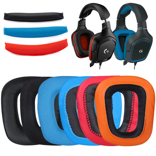 Imagen 1 del producto Almohadillas de repuesto para auriculares Logitech G331, G430, G432, G332, G930, G4331, almohadillas para auriculares, cojín para haz de luz