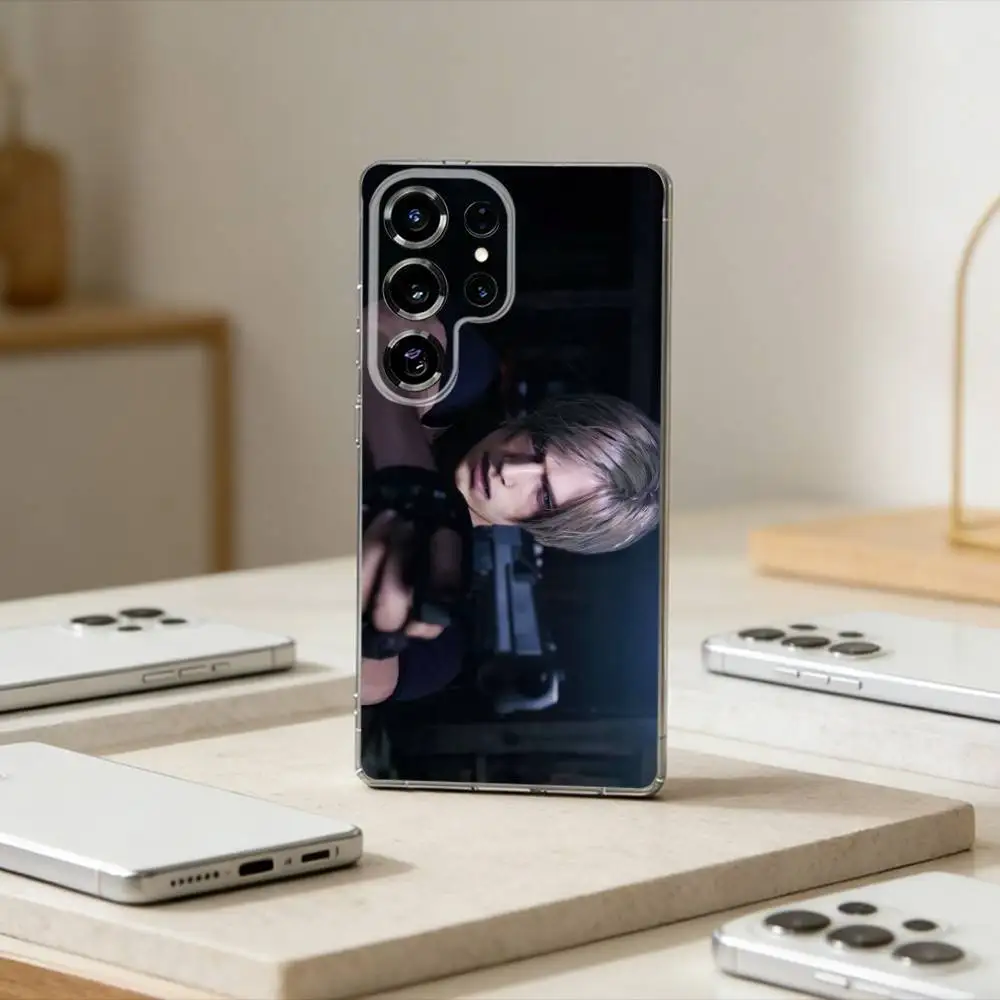 

L-Leon Scott K-Kennedy Cool Phone Case For Samsung S25,S24,S21,S22,S23,S30,Ultra,S20,Plus,Fe,Note,10,9,5G Transparent Cover