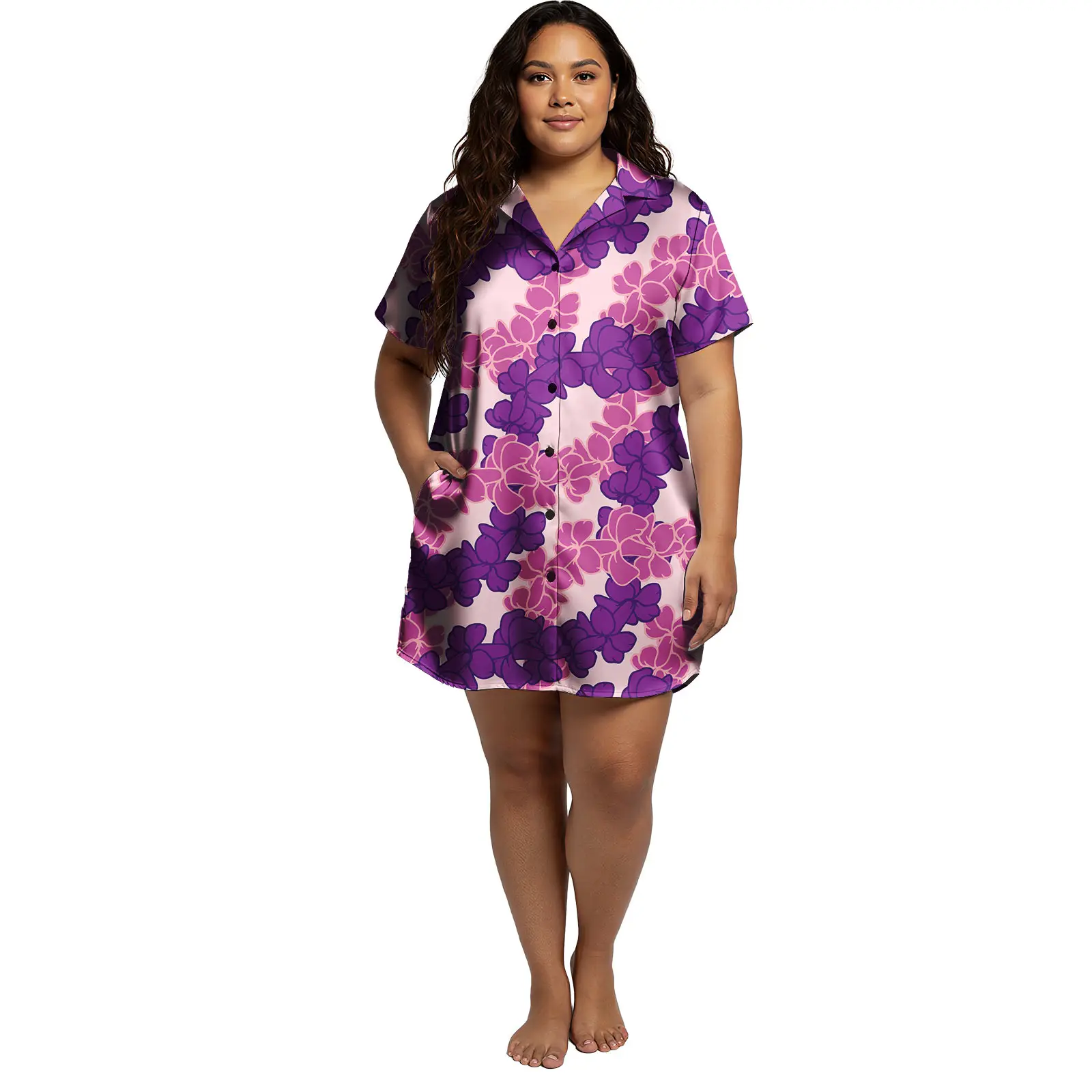 فستان صيفي للشاطئ بلوميريا مثير بياقة مقلوبة ملابس بولينيزية فساتين بتصميم قبلي هاواي مقاس كبير فستان مخصص #5