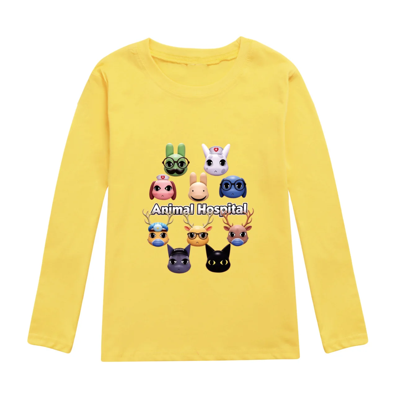 Hot Game Animal Hospital Tshirt Kids Autumn Long Sleeved Clothes Teenager Boys Cartoon Shirt Girls Caual Tops Children Clothing