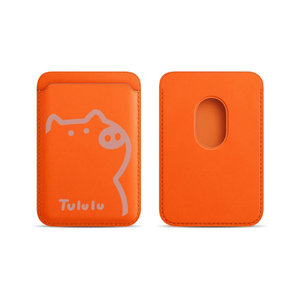 Pig Tululu Leder-Kartenetui Handyhülle Kartenhalter für Magnetische Hülle Geeignet für alle iPhones für Magsafe Karten-Handy-Rückentasche – Detail 6