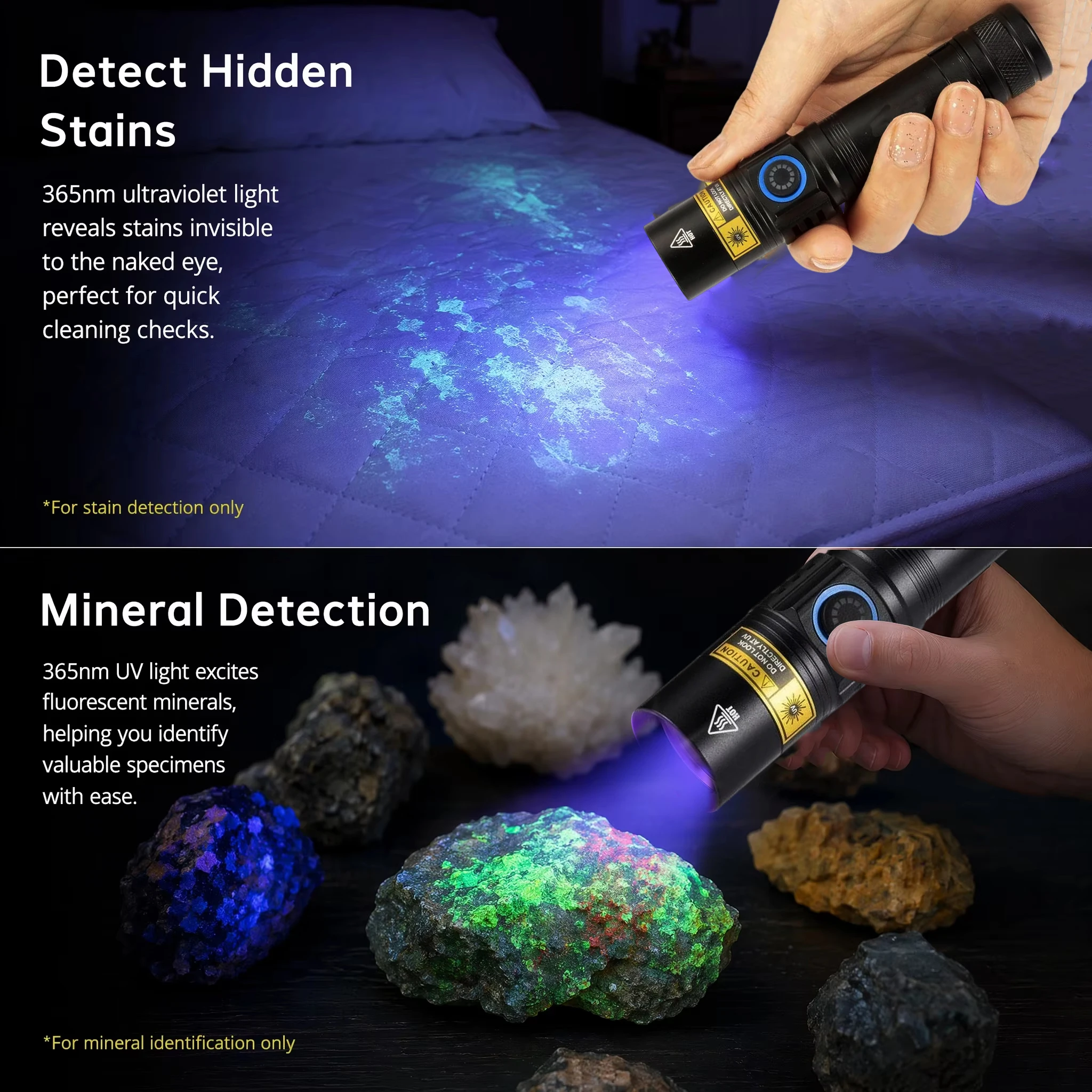 365/395nm UV Flashlight Zoom 5 - Outdoor Camping Urinal ulasan dan harga