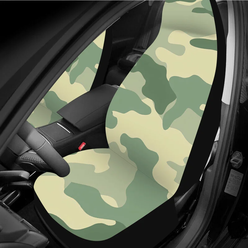 1 Set Military Camouflage Car Seat Cover, Vintage Seat Cover Universal All-Year, 2pcs/5pcs High - Back Seat Cover, Universal Fit