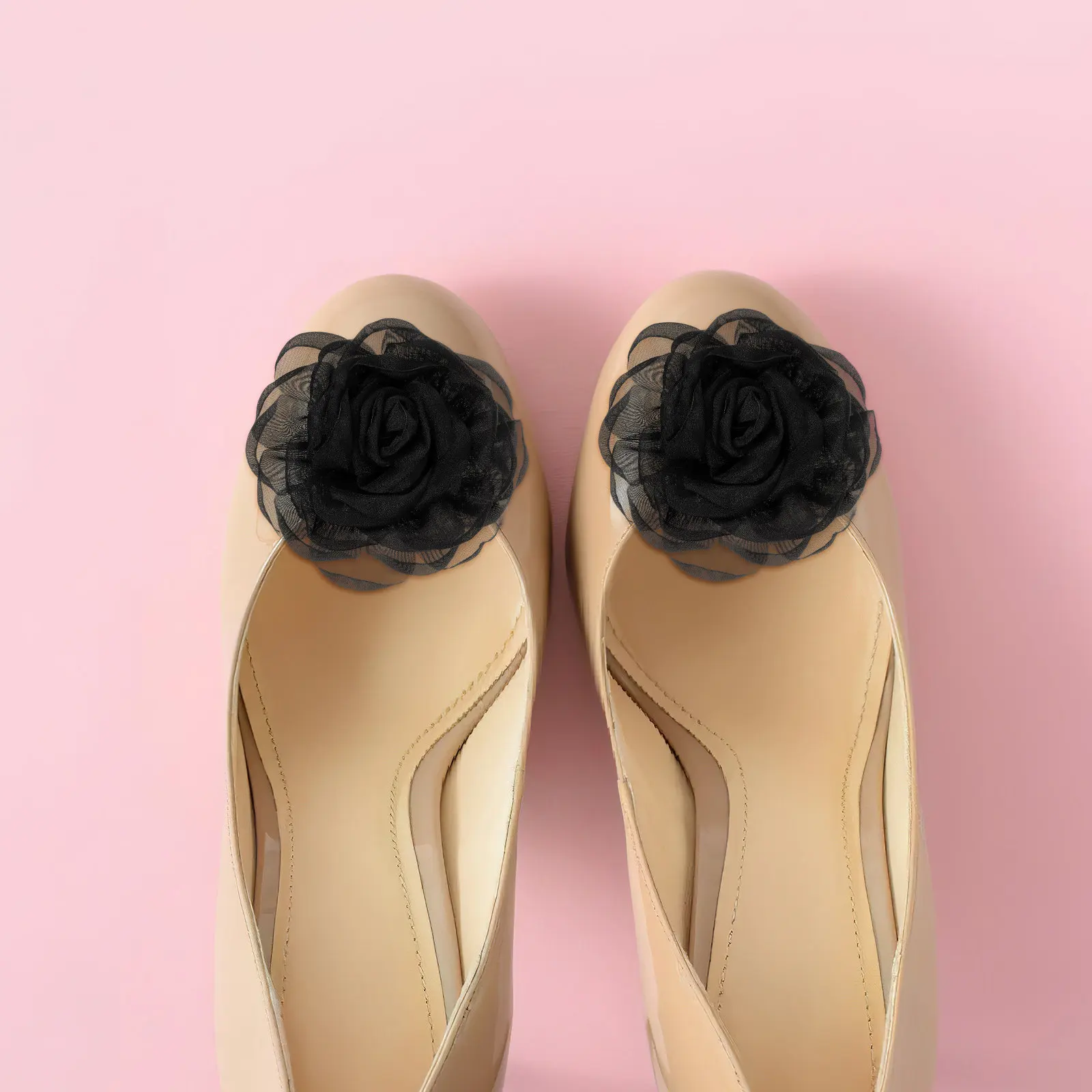 1Pair Lace Rose Shoe Clips Detachable Flower Buckles Stylish Shoe Accessories for Women High Heels Flats Footwear Clip