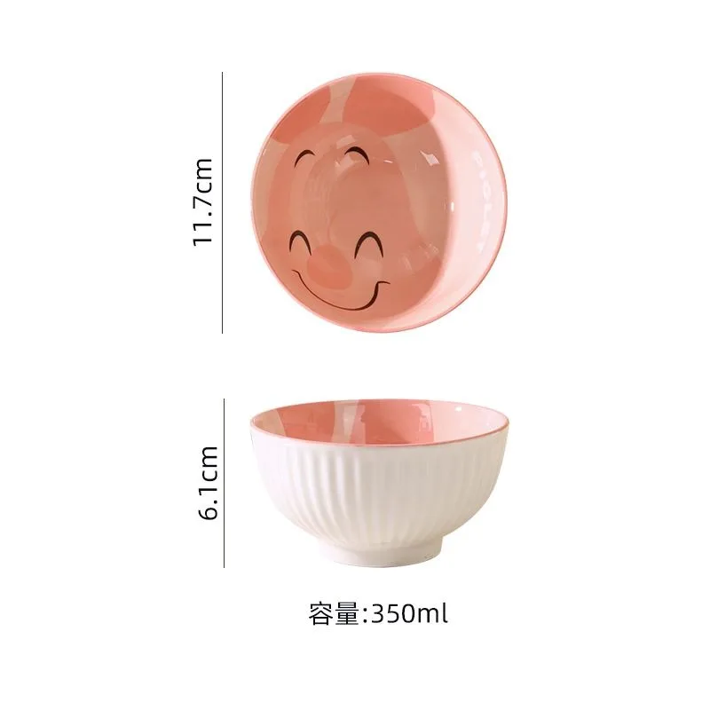 Hot Selling Winnie The Pooh Cute Cartoon Round Ceramic Bowl for Home Restaurant Boys and Girls Eating and Drinking Soup Bowl