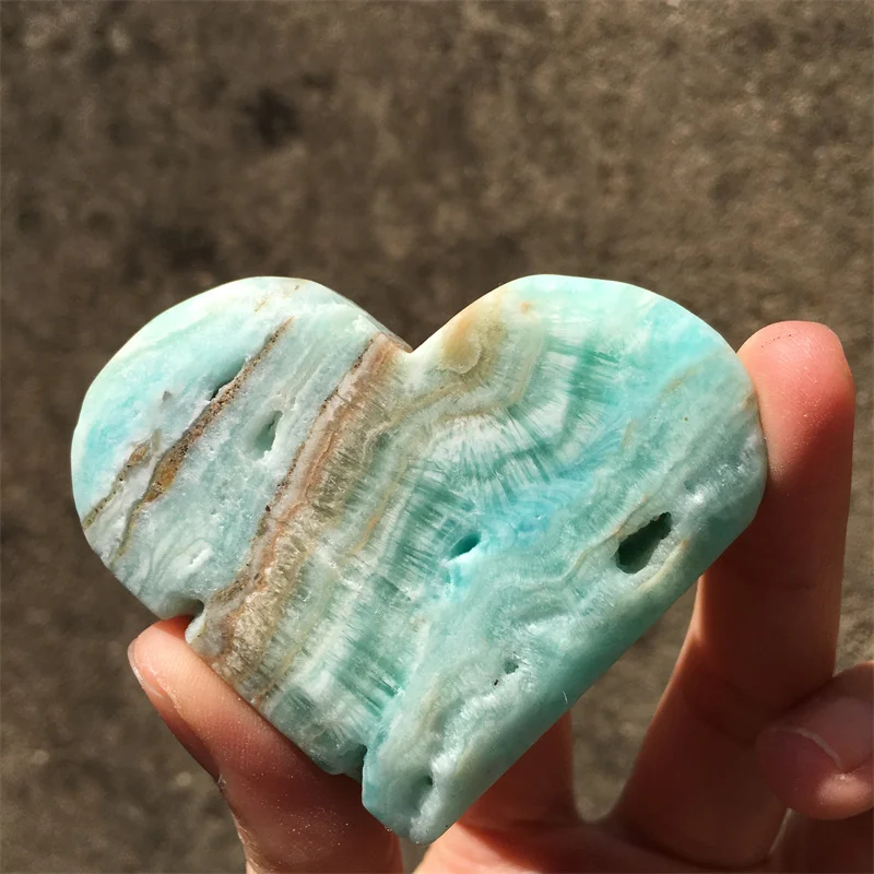 Natural Stone Blue Hemimorphite Carved Heart Crystal Quartz Specimen Druzy Raw Minerals Geode Energy Home Decot Reiki Healing