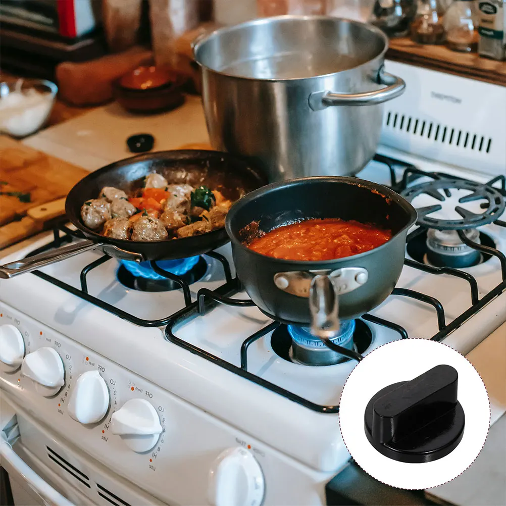 

Gas Stove Replacement Black Plastic Range Knobs Replacement Cooker Control Durable Ergonomic Household Range Knobs