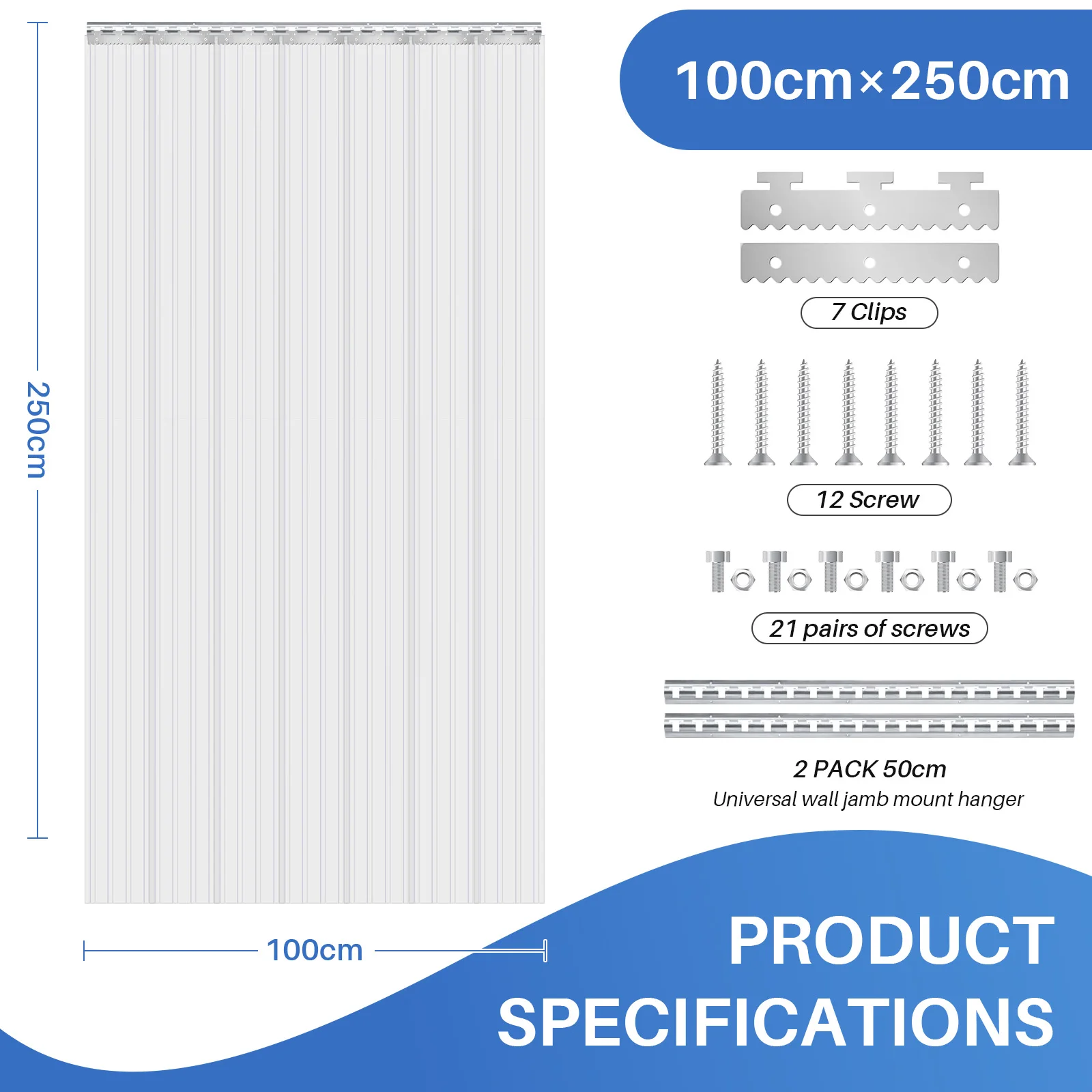 Transparenter PVC-Streifenvorhang, Kratzfest & Temperaturbeständig Industrievorhang für Kühlräume, Fabriklager, Garagen & Supermärkte – Detail 6