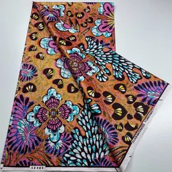 Telas africanas nigerianas de cera, envoltura de algodón con estampado de Batik Ankara, alta calidad, original, Pagne 2, verdadero Material súper dorado, 3C7, nuevo