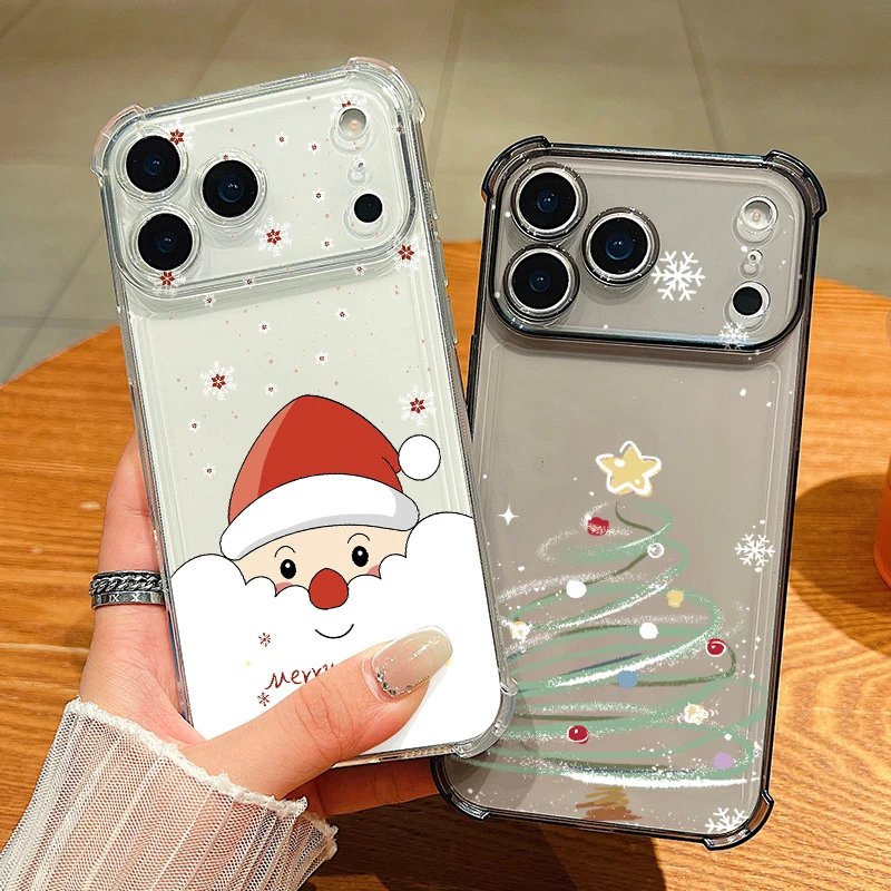 Чехол для телефона «Рождественская елка Лось» для iPhone Air 17 Pro Max 16 15 Pro Max 14 13 12 Pro 11, противоударный мягкий силиконовый прозрачный чехол