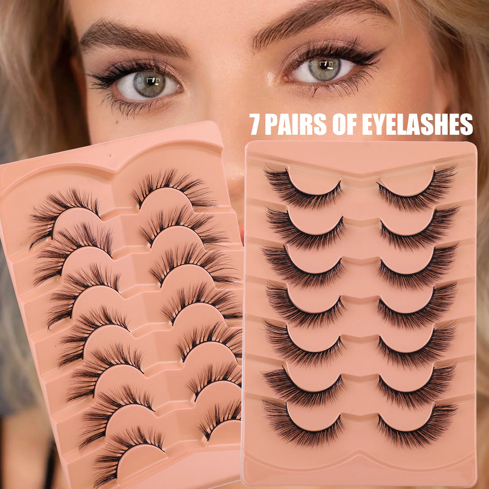 Fox eyelshe-pestañas postizas, herramienta de maquillaje, reutilizable, 3/10 pares