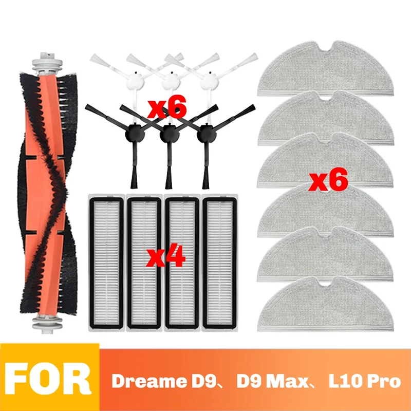 A88X для Dreame D9, D9 Max, L10 Pro, запасные части для робота-пылесоса, расходные материалы, основная боковая щетка, фильтр Hepa, аксессуары для швабры