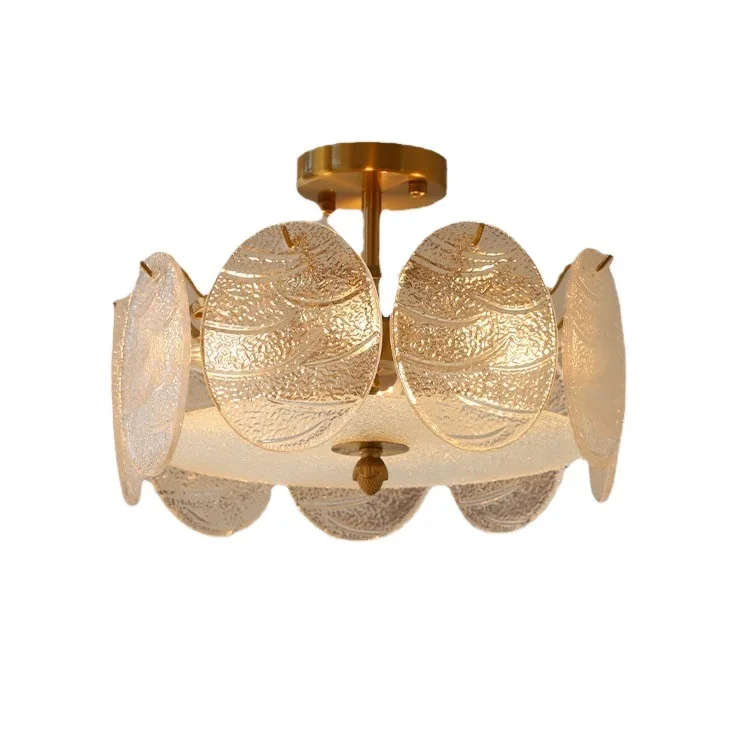 

European American minimalist glass ceiling lamp, bedroom French medieval