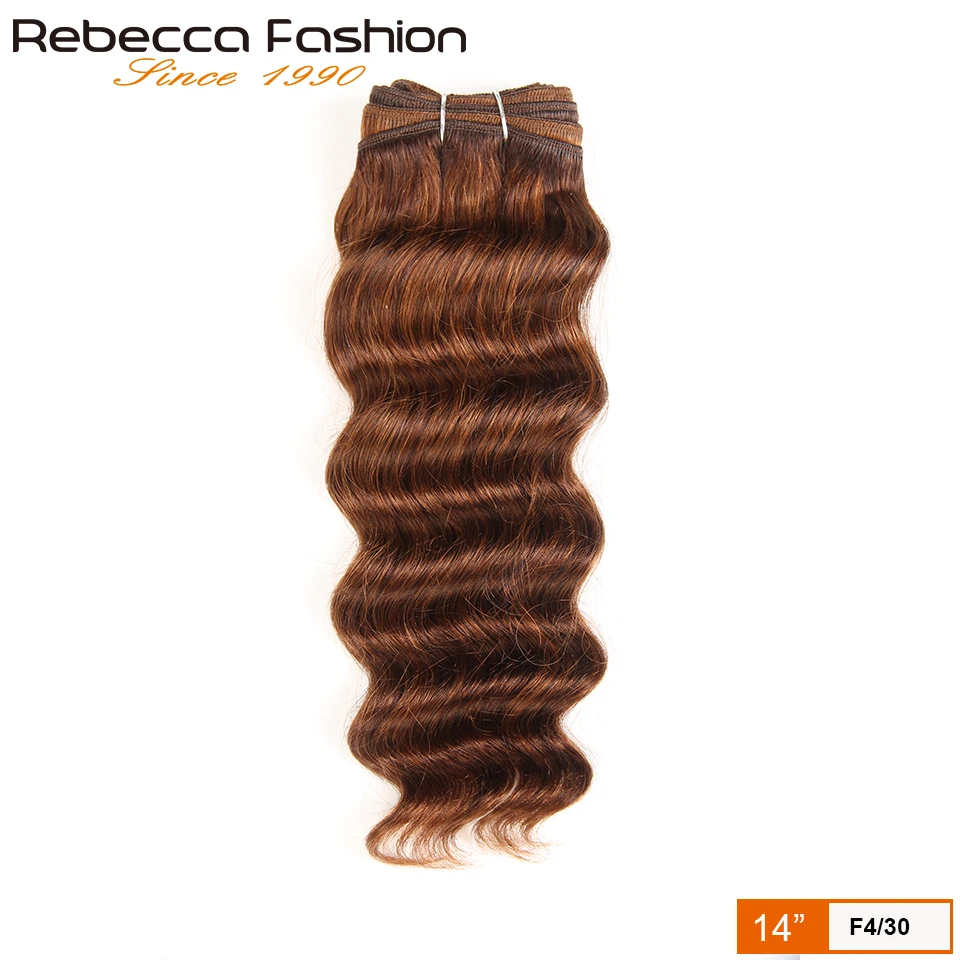 Rebecca Cabelo-Brazilian Deep Wave Bundles, Weave Cabelo Humano, Extensão Do Cabelo Remy, Cor Natural, 1 PC Only, 1B, 99J