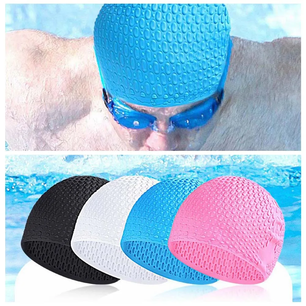 Plus Size Silicone Swimming Cap Waterproof Flexible Protect Ears Pool Hat Wear-resistant Ultrathin Swimming Hat Summer