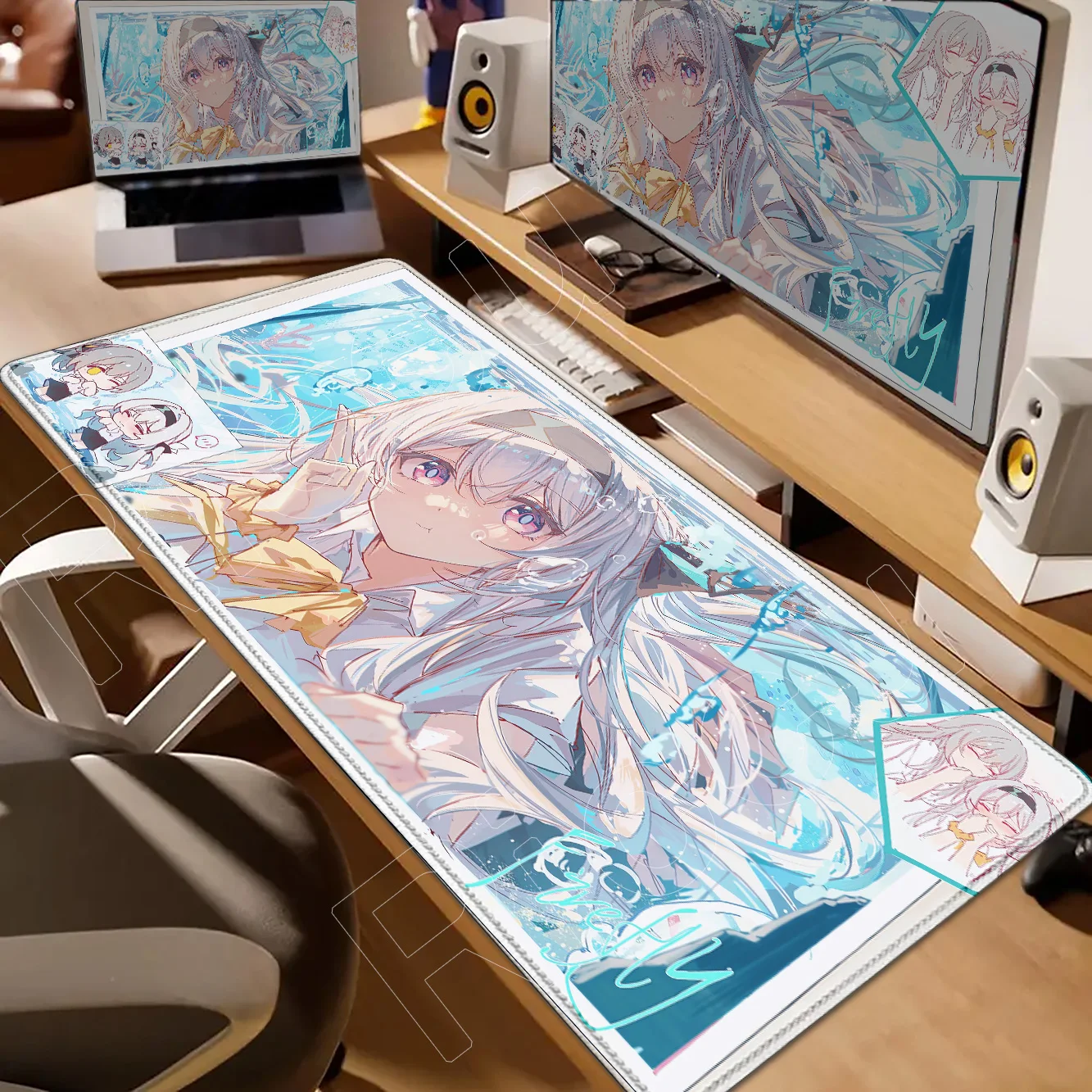 

New Pretty Honkai Star Rail Firefly Mouse Pad Computer MousePad Office Accessories Pc Cabinet Keyboard Gaming Xxl Large Desk Mat