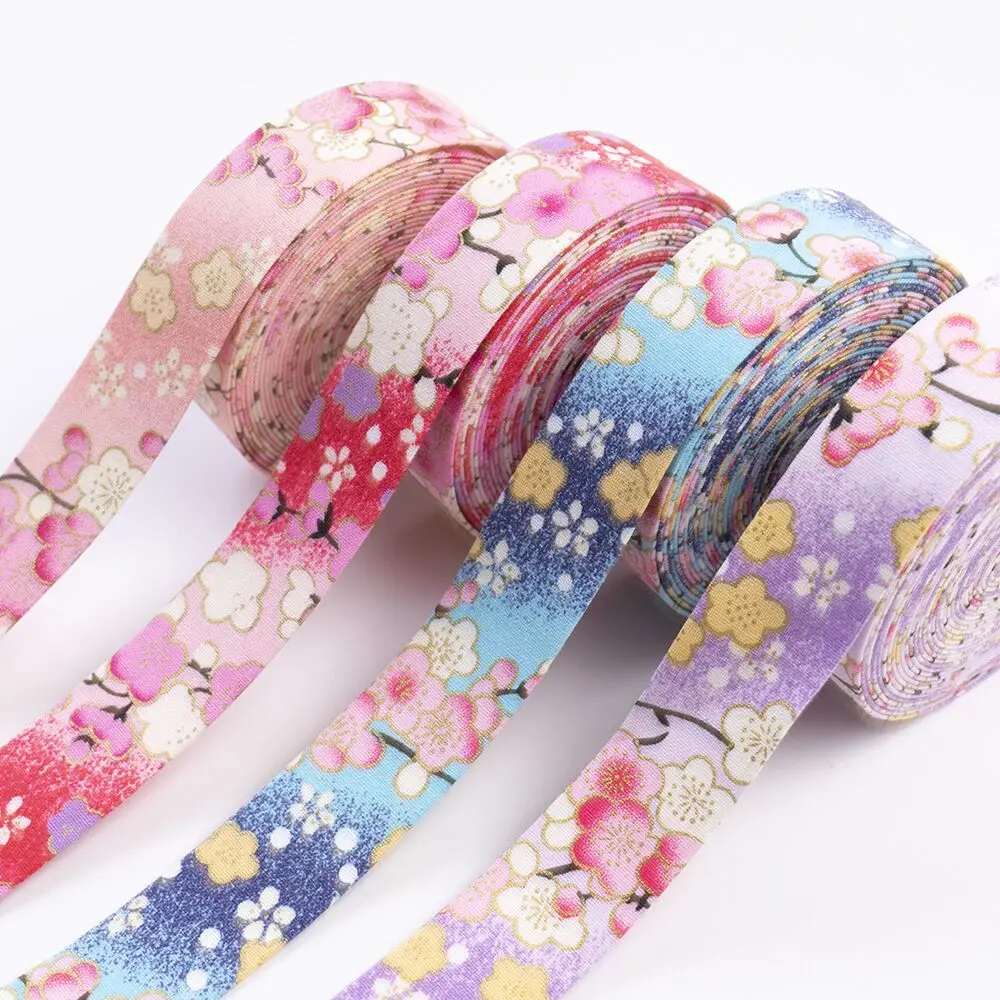 5 Yards 10MM 25MM 40MM Gold Plum Flower Ribbon Press Cloth Strip DIY Handmade Materials Headwear Hair Bows Clothing Shoes Crafts