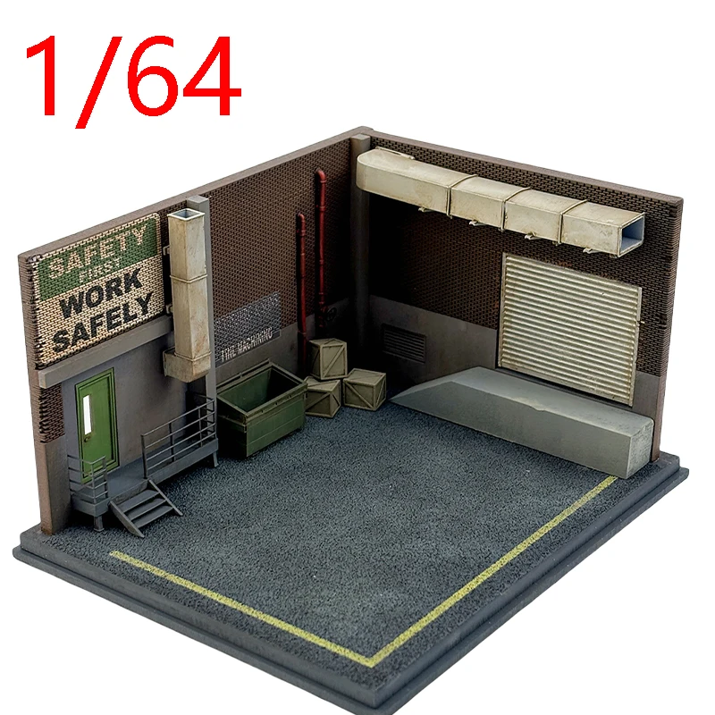 Diecast 1/64 Scale Model Warehouse Repair Workshop Scene Display Car Scene Shooting Table Collection of Ornaments Original Box