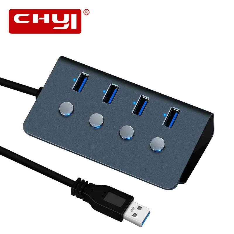 

CHYI USB3.0 HUB Adapter For Laptop PC High Speed USB 3.0 Hub External 4 Ports Adapter Splitter USB Expander Computer Accessories