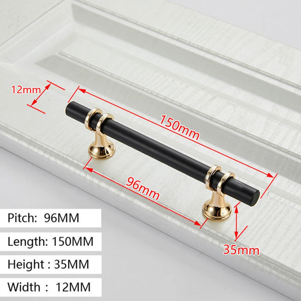 Handle With Screw Update Your Cabinets with Eye Catching Gold and Black Chrome Kitchen Cabinet Door Drawer Handle Knobs