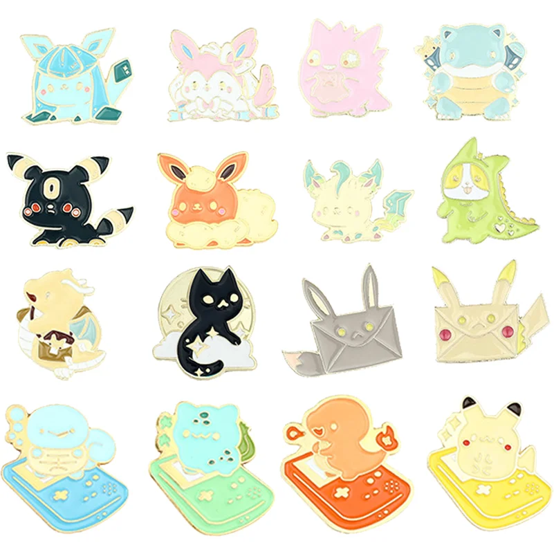 

1 Set Pokemon Creativity Brooch Pikachu Dragonite Flygon Cute Lapel Enamel Pin Clothes Accessories Kids Jewelry Badge Gifts