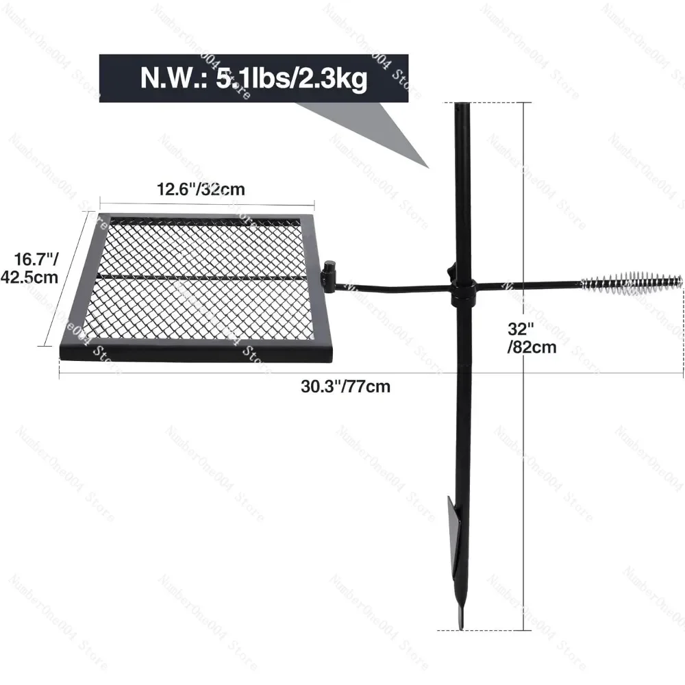 Suitable For Heavy Duty Steel Grate, Over Fire Camp Grill With Carrying Bag