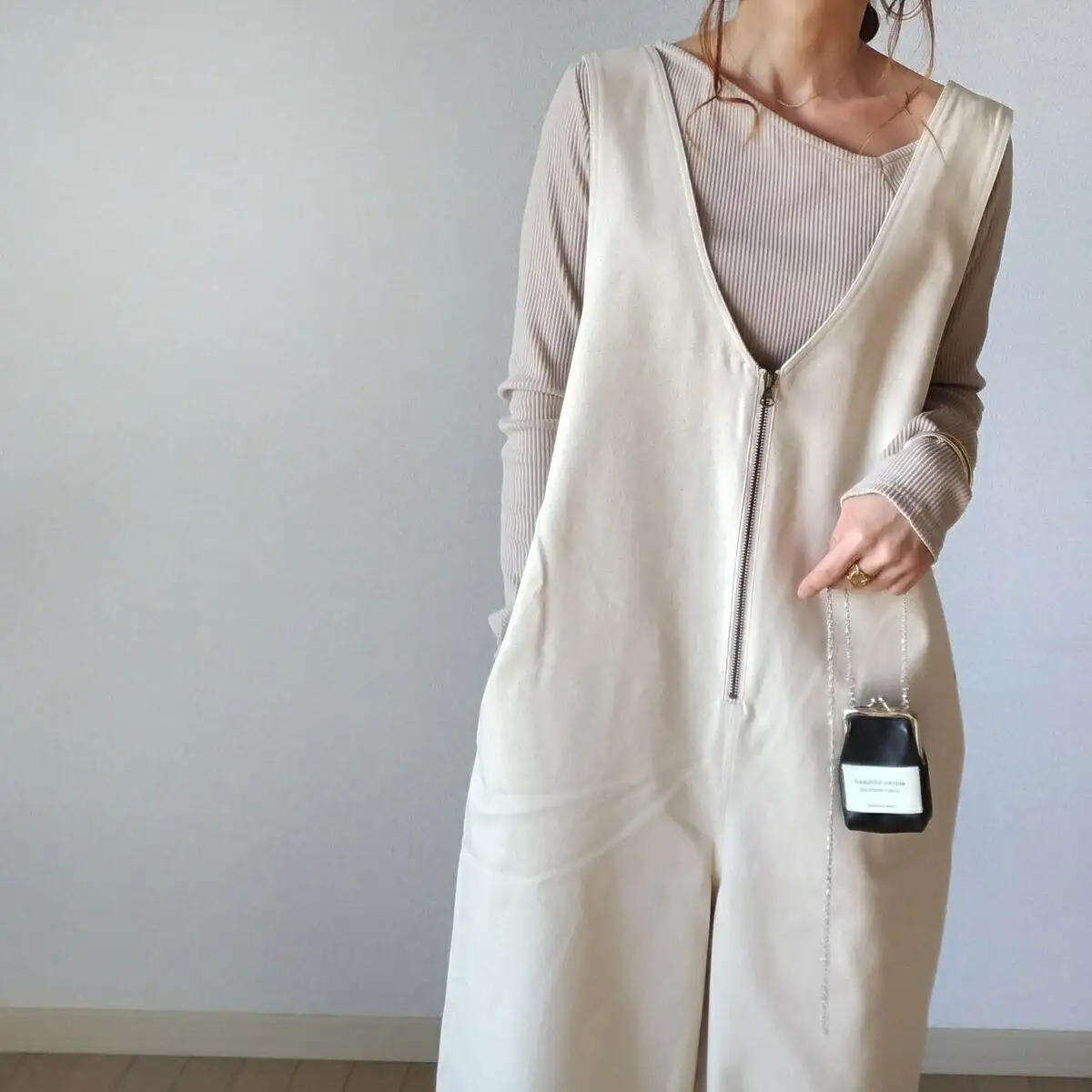 

Spring Autumn Japanese Sle Zipper Svel ket V-ne Wide Leg Pants Jumpsuit Women's Low Waist ort Pants Jumpsuit