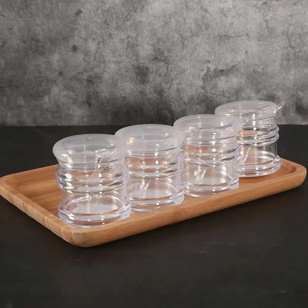 وعاء توابل أكريليك شفاف عملي مضاد للانزلاق ومضاد للغبار مع صندوق توابل ملعقة للمنزل #1