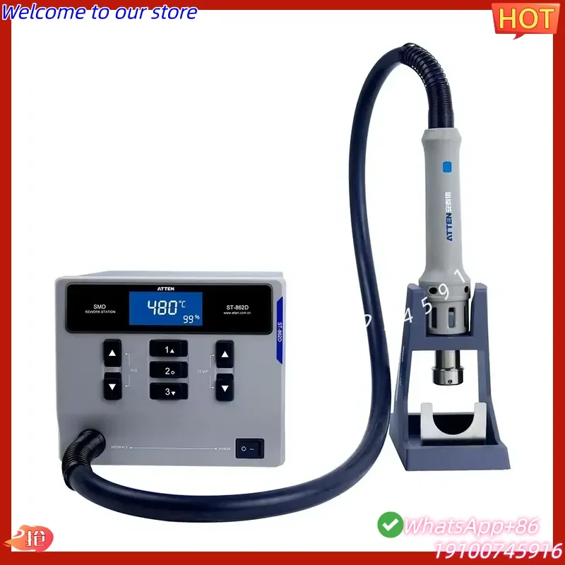 2026 Wholesale ATTEN ST-862D Intelligent Hot Air Station Electronic Chip Soldering Repair Equipment