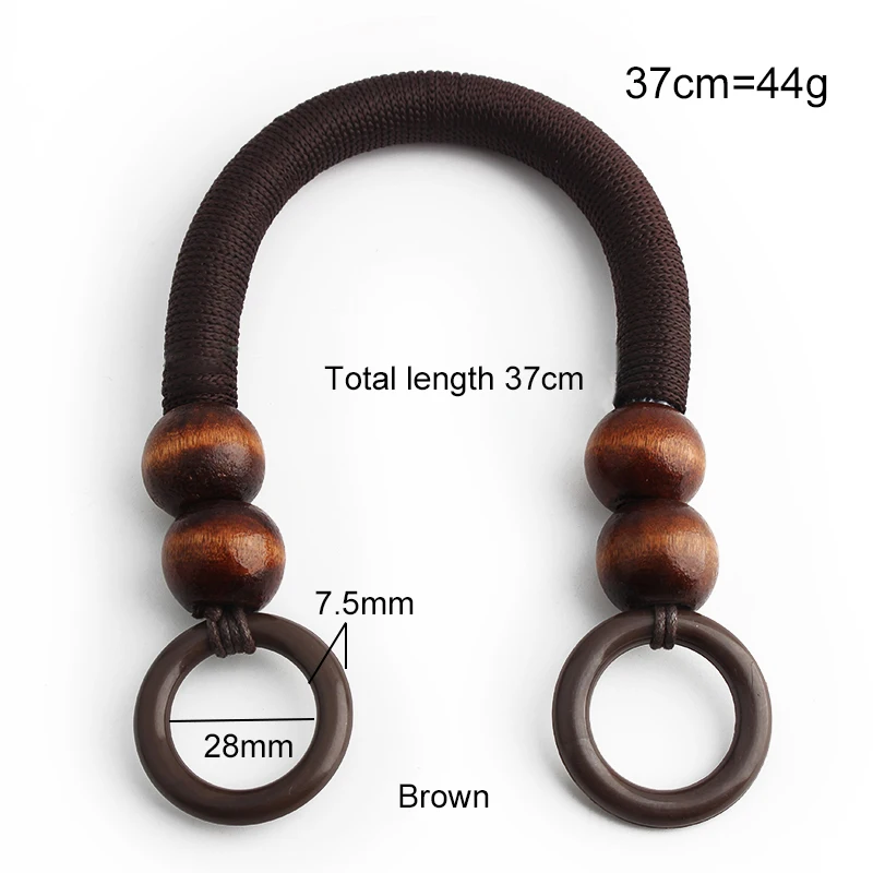 4PCS Nylon Rope Wooden Bead Wallet Strap Replacement Handle Four Wooden Beads U-Shaped Crossbody Bag Gift Box Handle