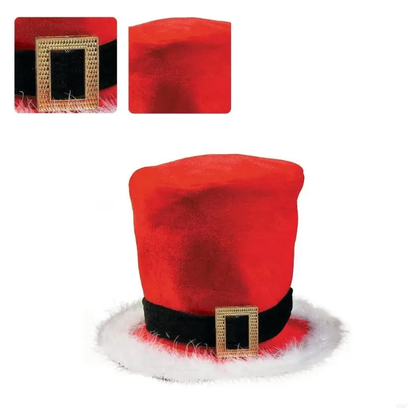 39BC Christmas Santa Hat with Furry White Trim Top Hat Christmas Hat Supplies