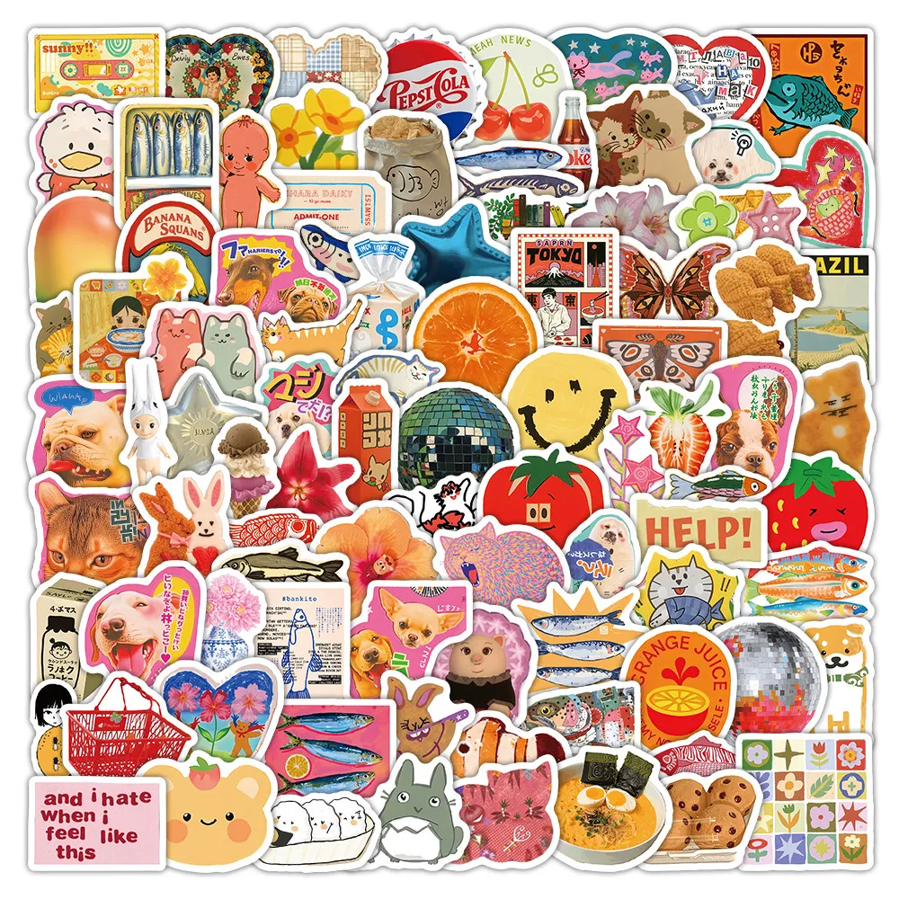 Vintage Japanese Art Sticker Pack 102 Sheets, Classic Old Print Decals for Laptop, Planner DIY Craft Decoration