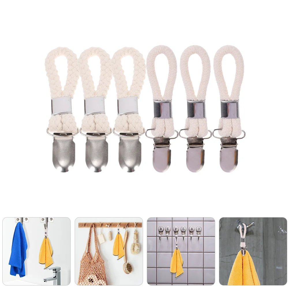 6 قطعة مقاطع منشفة الشاي قوي مقاومة للاهتراء خطاطيف تعليق لخزائن الحمام المطبخ مقاطع منشفة الشاي المناشف معلقة المشابك