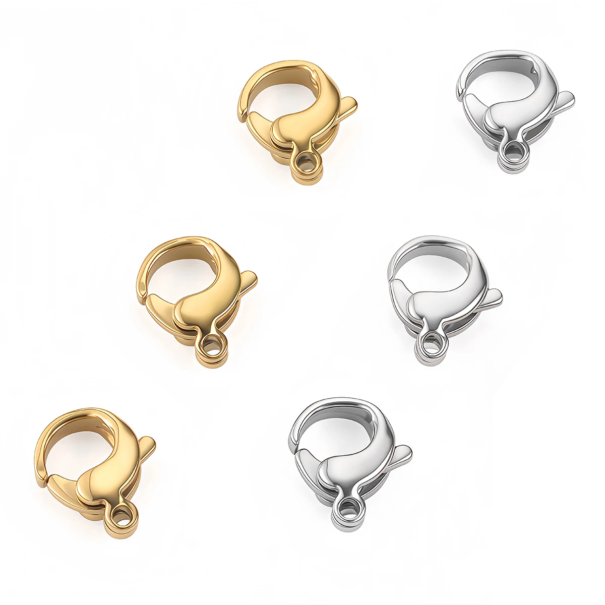 2PCS Stainless Steel Lobster Clasps Connectors Hook 12mm Gold Plated for Necklaces Bracelets Jewelry Making Findings Accessories image 4