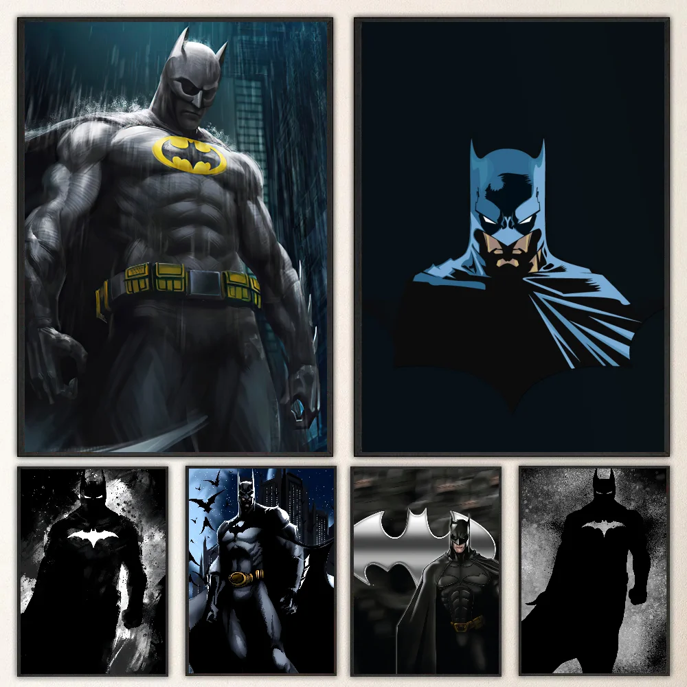 1pc Cartoon BatmanS Poster Self-adhesive Art Waterproof Paper Sticker Coffee House Bar Room Wall Decor