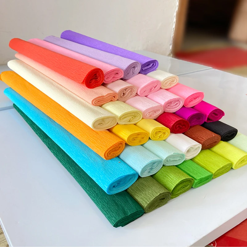 50x250 سنتيمتر كريب ورقة لفة DIY بها بنفسك الزهور الديكور هدية التعبئة والتغليف قصاصات ورقية ورق التغليف كرافت مواد الحفلات #5