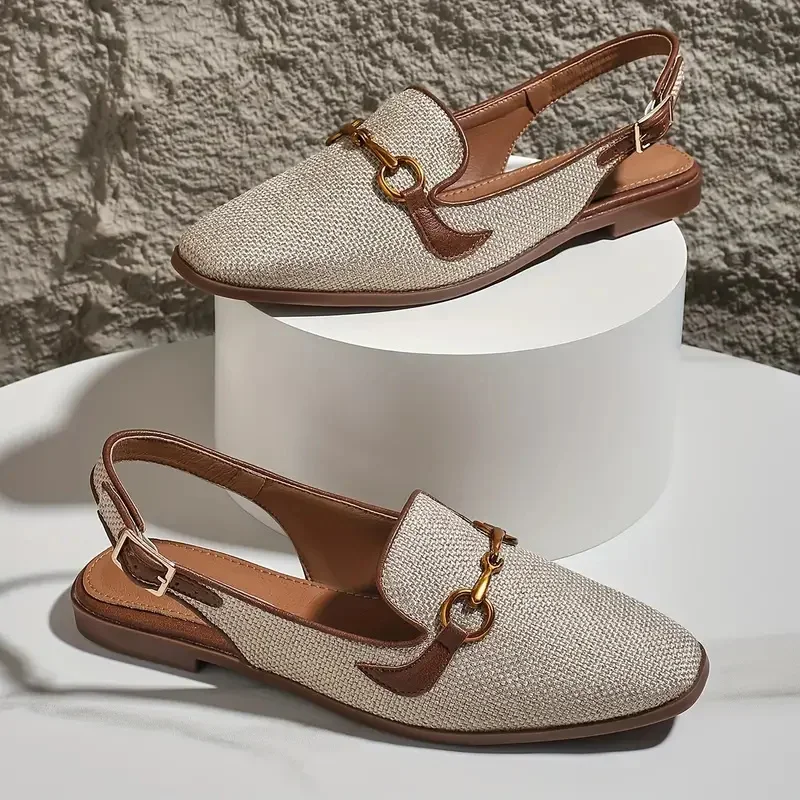 New Women Platform Sandals Anti-slip Closed Toe Metal Shoes Women Flat Outdoor Round Toe Wedge Sandals Women Sandalias De Mujer image 5