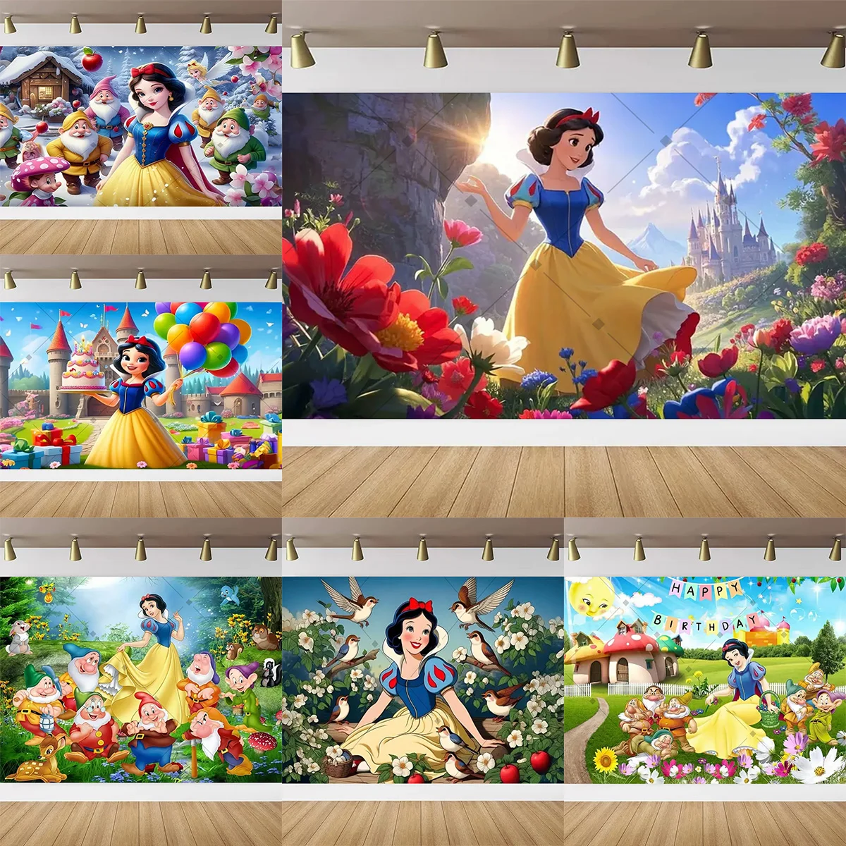 

Disney Snow White Birthday Party Decor Backdrop Girl Birthday Party Cake Table Decor Baby Baptism Party Supplies