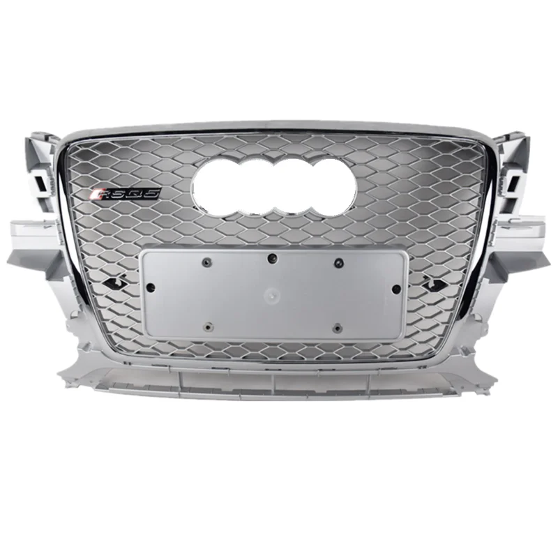 Car Accessories All Silvery Mesh Grille Front Bumper Grill For Audi Q5 2008 2009 2010 2011 2012 Upgrade Audi RSQ5 Grills