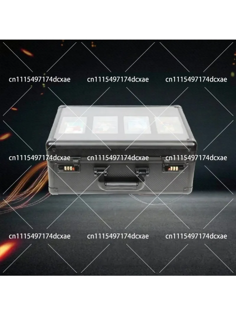 Carbon Fiber Card Storage Box, Portable PSA BGS Collection Case with Password Lock