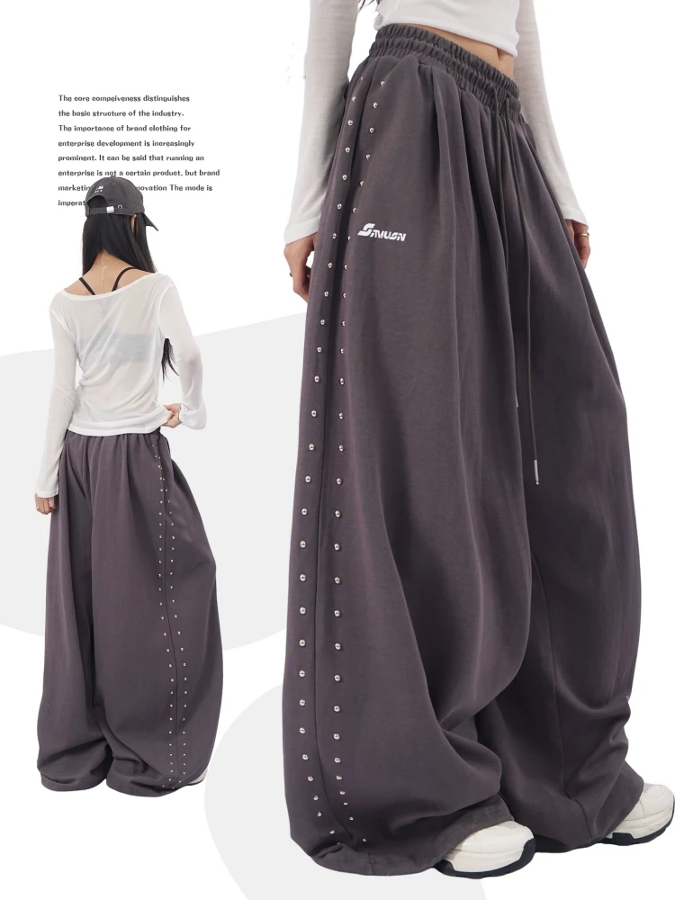 Girls Streetwear Jogging Jazz Drawstring Pants Women Loose Wide Leg Trousers Fashion Hip Hop Sports Pants Stock