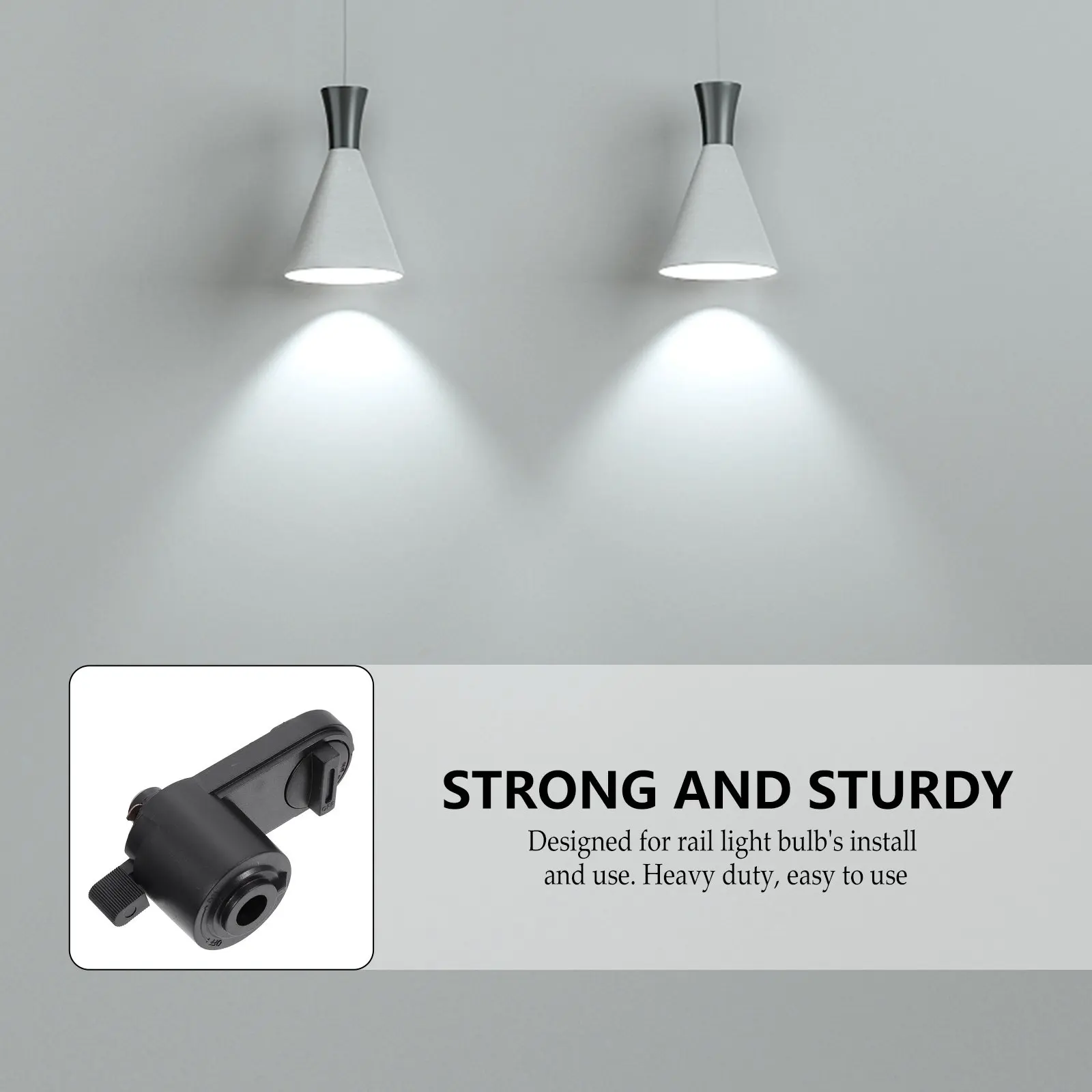 

Plastic Track Light Connector with 2 Conduct Wires Strong Rail for Lighting Extension Easy to Install Long Service Life