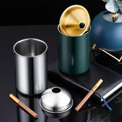 Detachable Metal Stainless Steel Ashtray Creative Funnel Windproof Car Ashtray Cup Living Room Ash Proof Office Home Decor